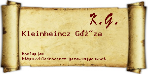Kleinheincz Géza névjegykártya