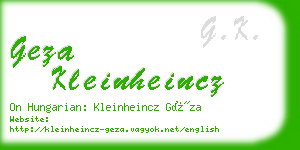 geza kleinheincz business card